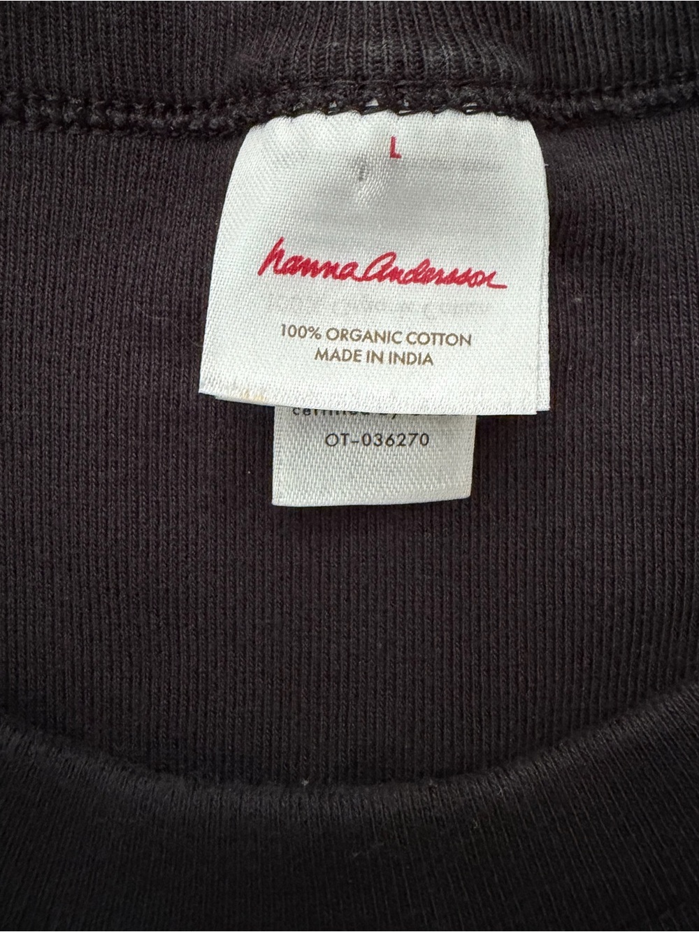 Hannah Andersson Women’s Crewneck Longsleeve Top Size Large Black - Picture 2 of 6